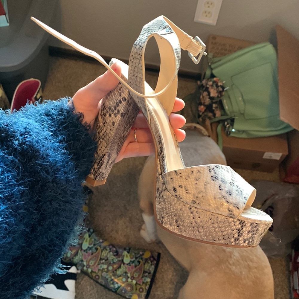 Snake print heels